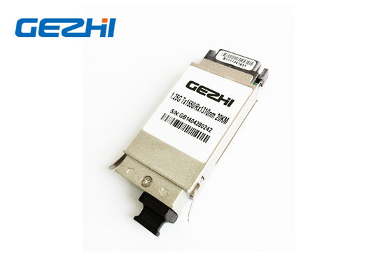 1310nm SMF GBIC Transceiver Module , 10km Duplex SC GBIC Fiber Module